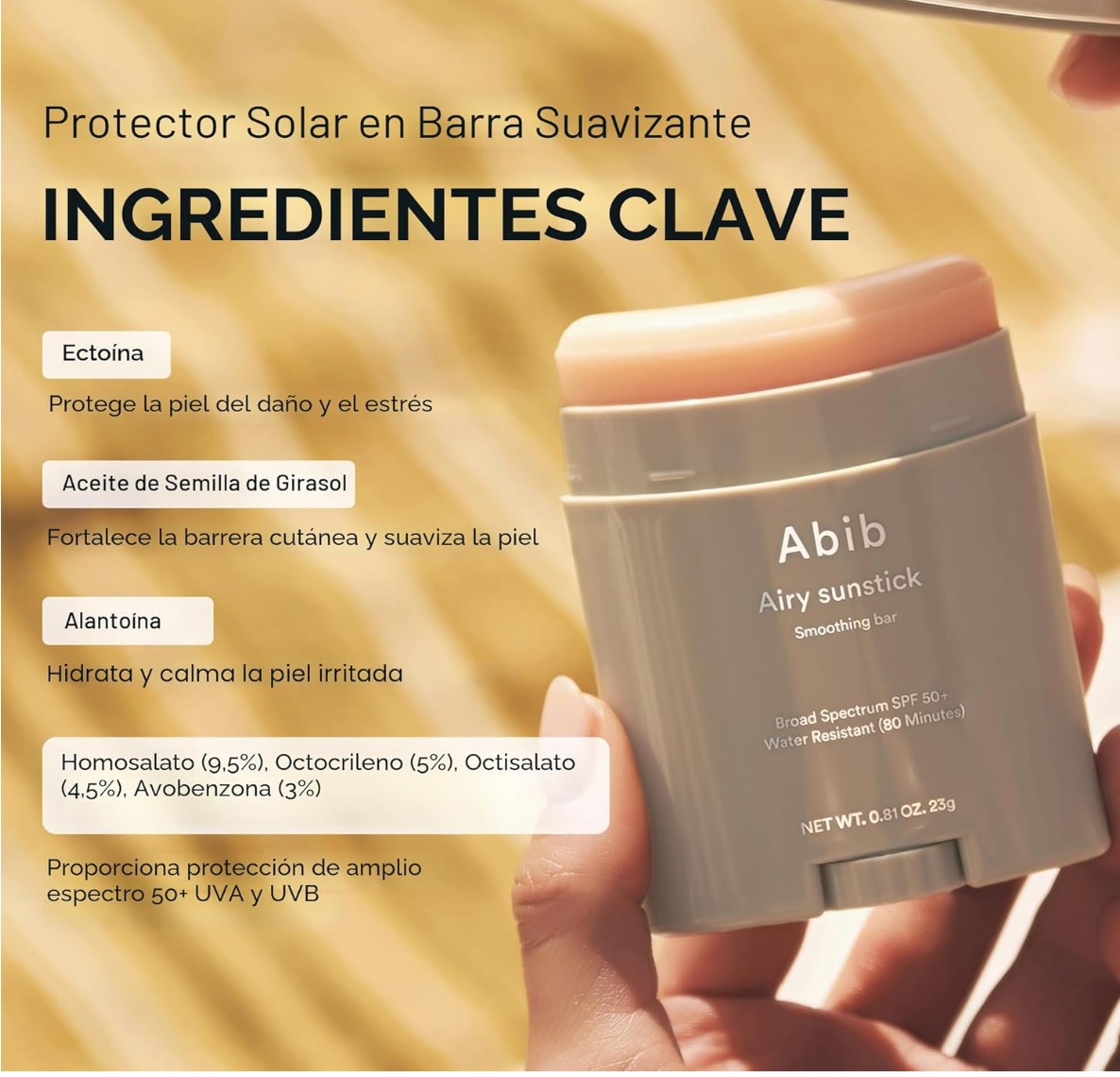 Barra De Protección Solar Airy Sunstick SPF50+ - Abib