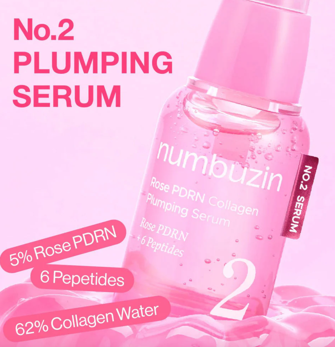 No.2 Rose PDRN Collagen Plumping Serum - Numbuzin