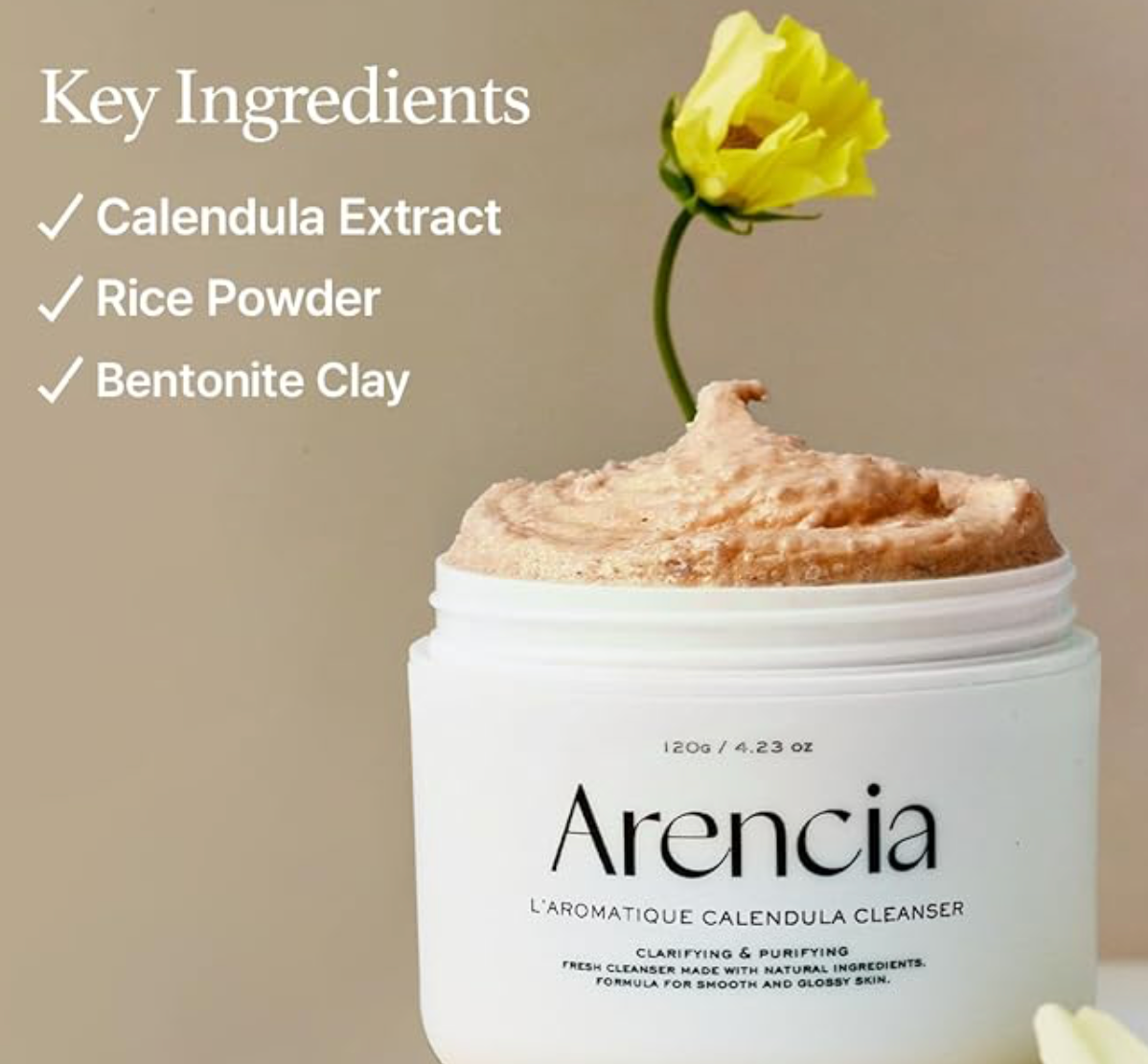 Calendula Rice Mochi Cleanser -Arencia