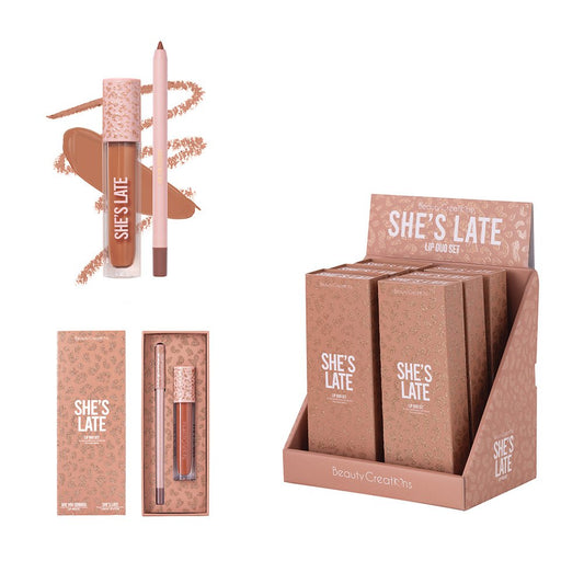 Set de Labios She's Late Beauty Creations - Blíster 6 Unidades Precio por Unidad: $169.00