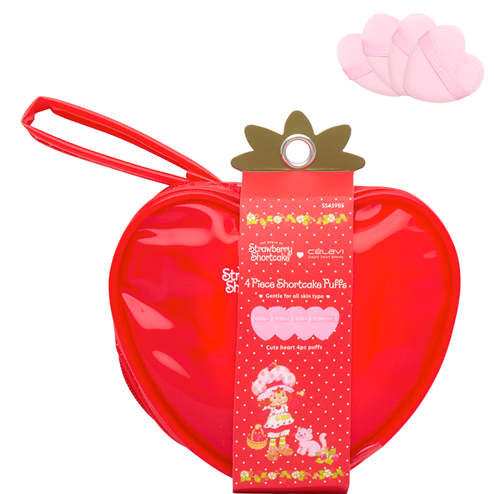 Cosmetiquera con Borlas de Corazón 4 pz Strawberry Shortcake - Celavi