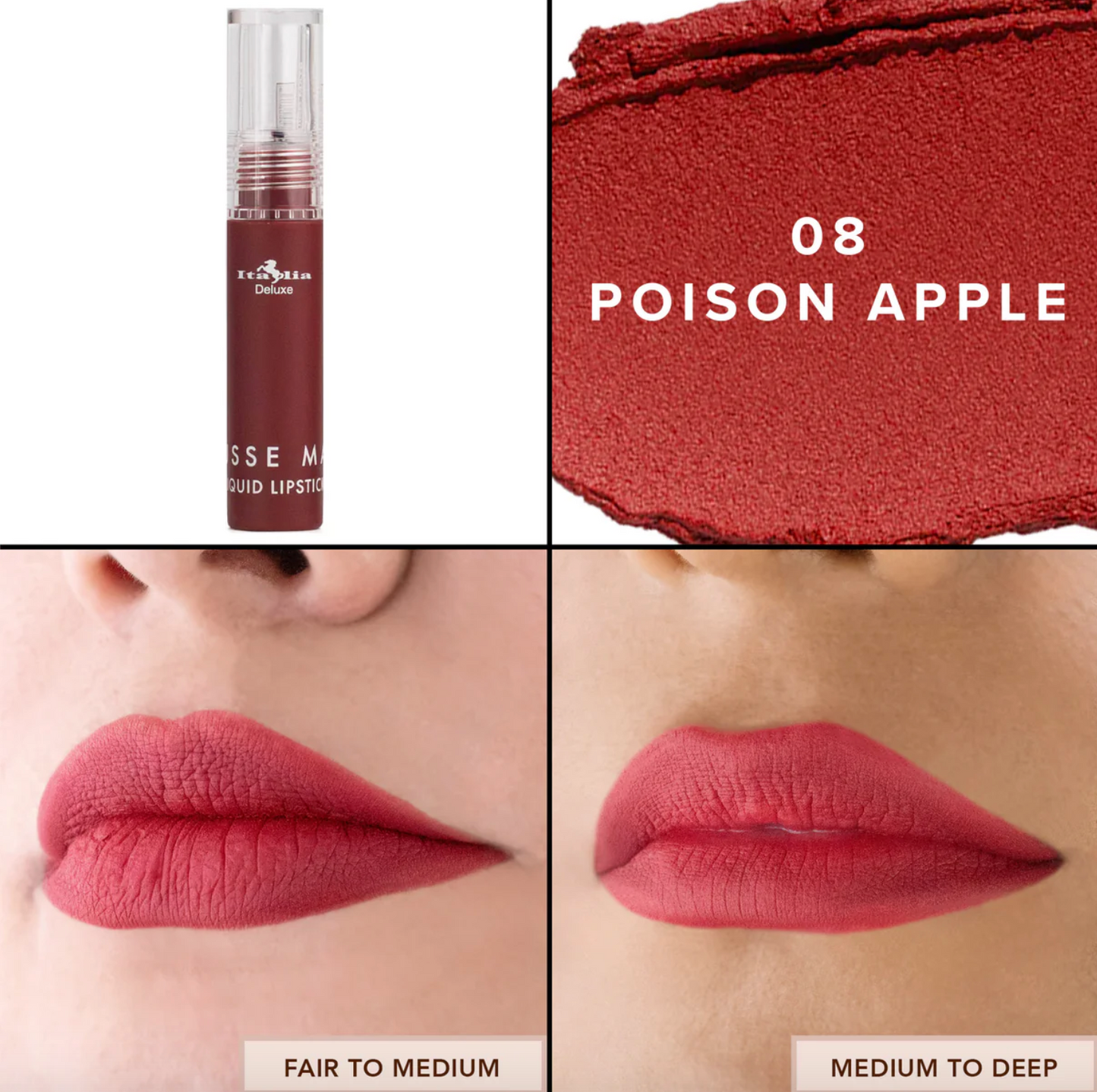 Mousse Matte Liquid Lipstick 08 Poison Apple Italia Deluxe