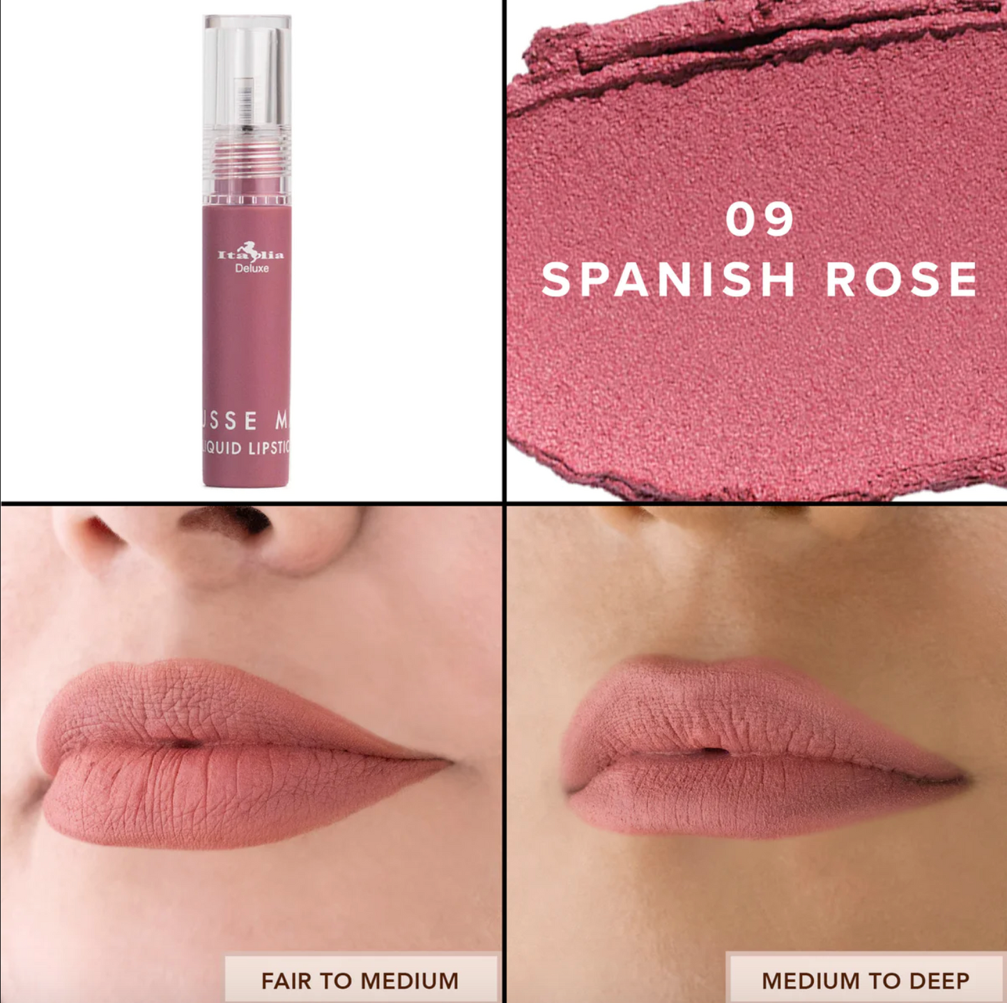 Mousse Matte Liquid Lipstick 09 Spanish Rose Italia Deluxe