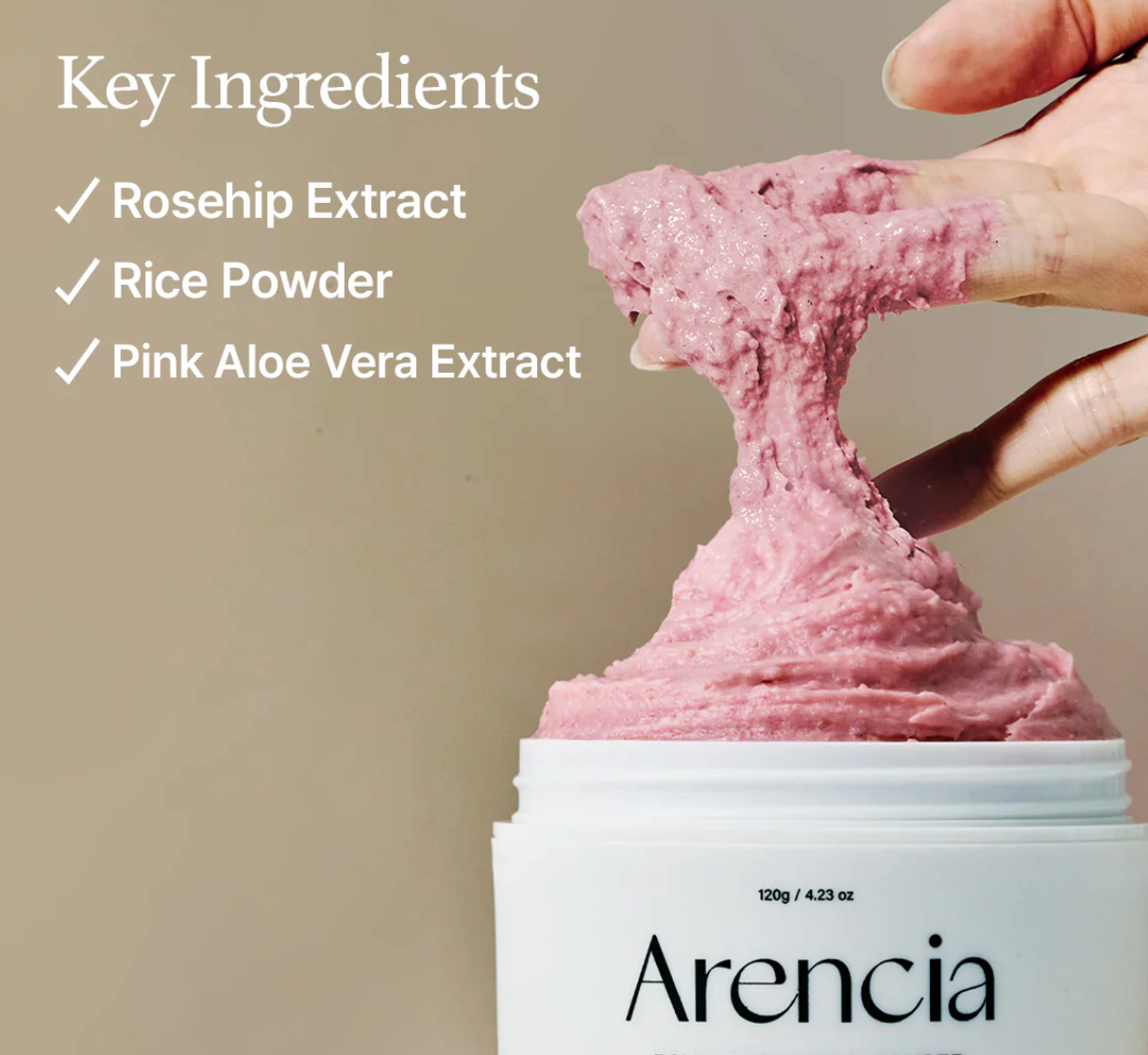 Fresh Rosehip Rice Mochi Cleanser - Arencia