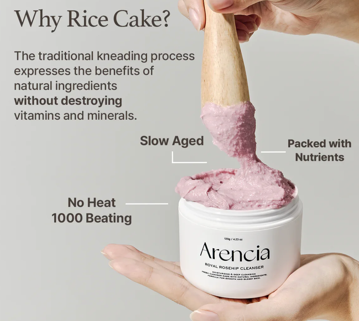Fresh Rosehip Rice Mochi Cleanser - Arencia