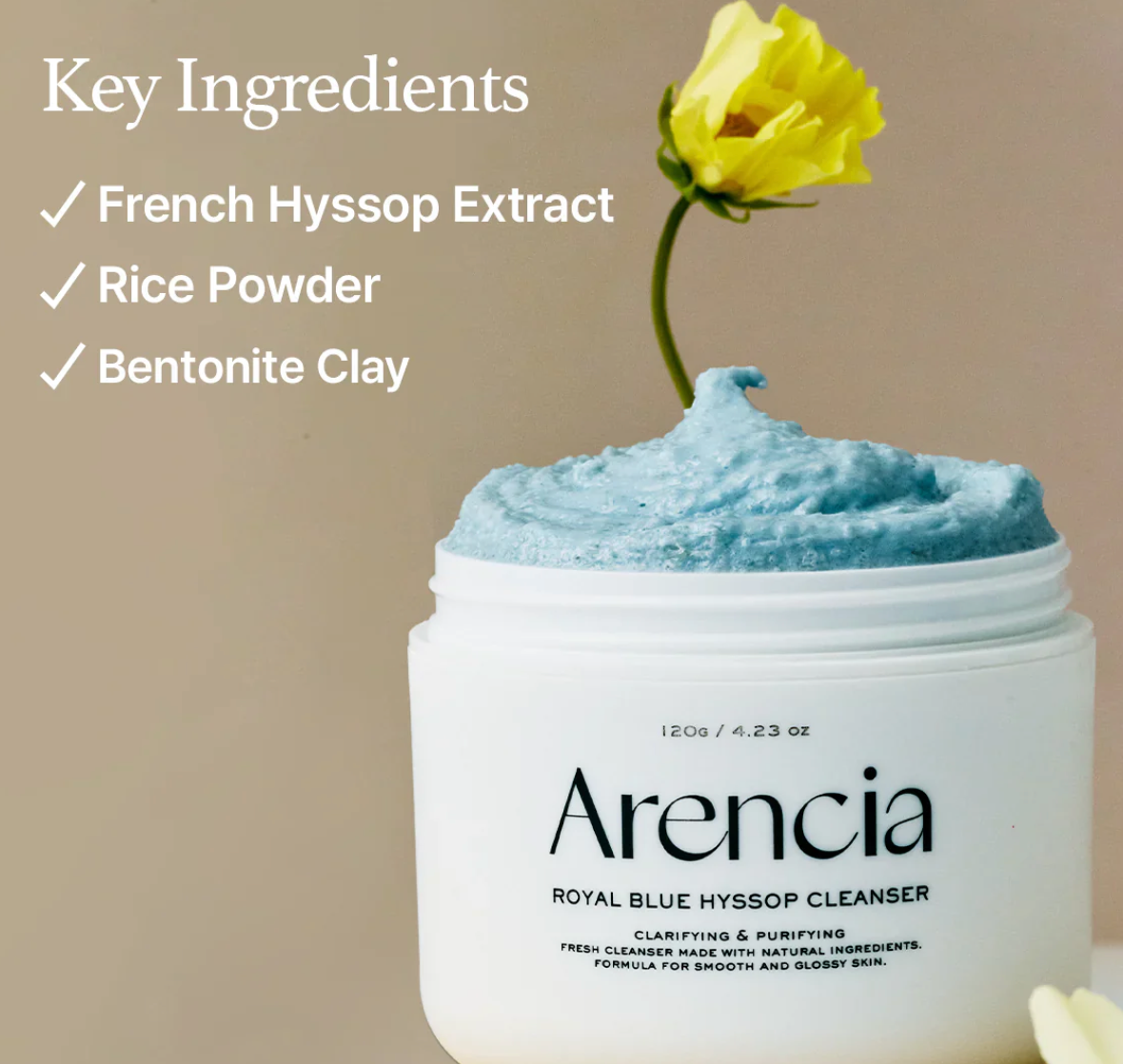 Fresh Blue Hyssop Rice Mochi Cleanser - Arencia
