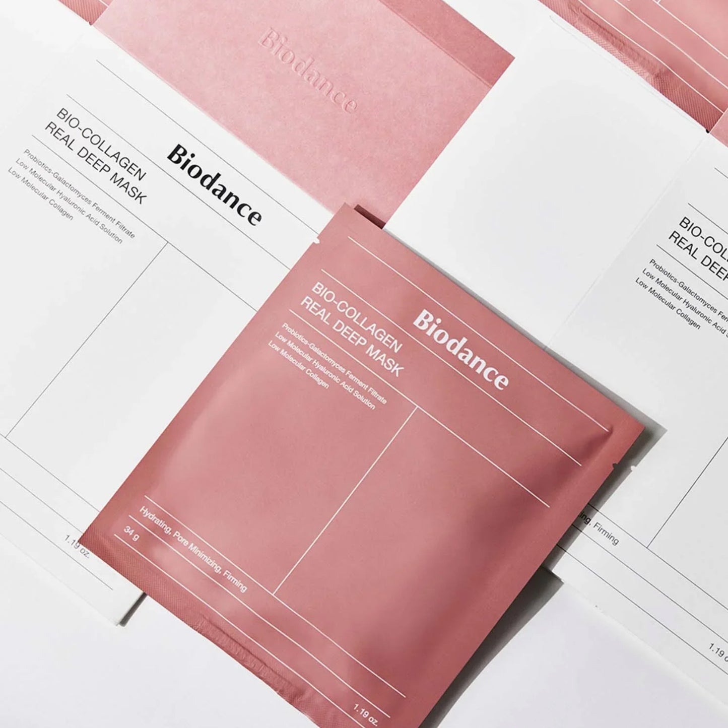 Bio-Collagen Real Deep Mask (Paquete de 4 mascarillas rosa) - BIODANCE