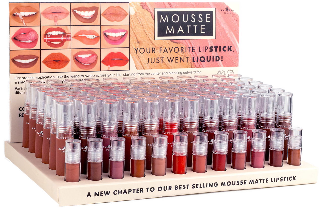Mousse Matte Labial Líquido Italia Deluxe - Blíster 72 Unidades Precio por unidad: $58.00