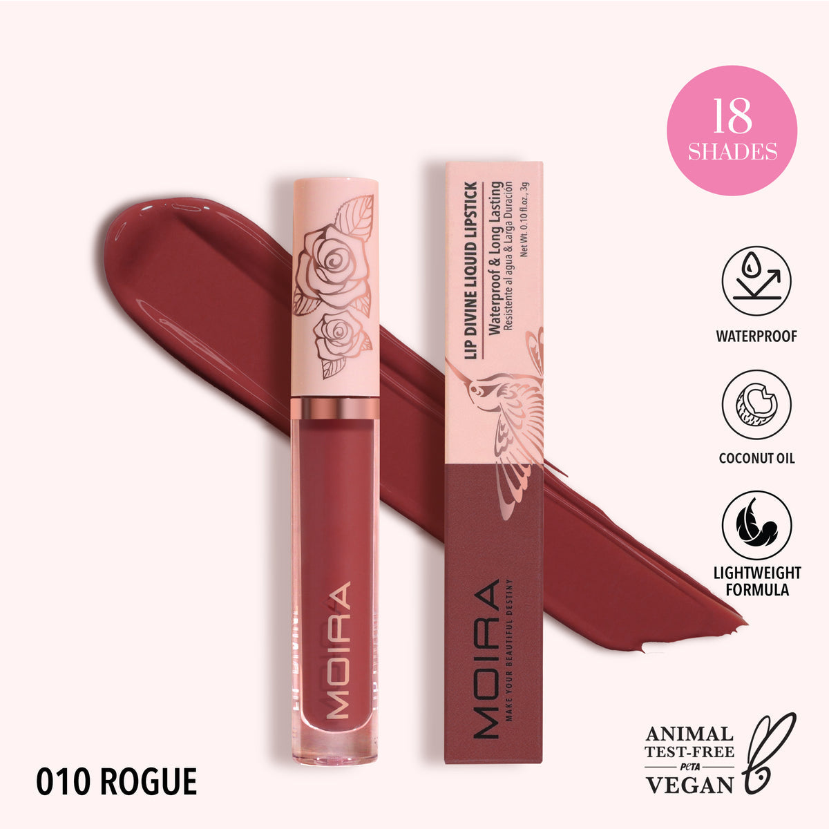 Lip Divine “Rogue 10” Matte Liquído Moira